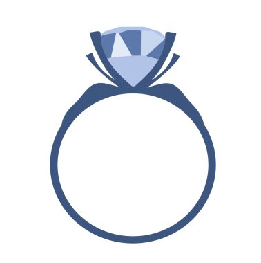 Mavi elmas nişan yüzüğü vektör simge
