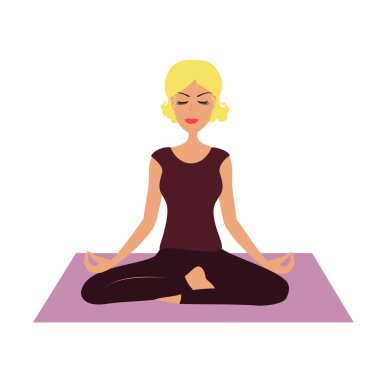 Çizgi film kız yoga konumda