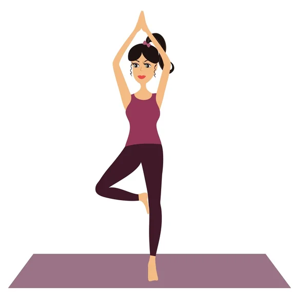 Ung pige laver yoga vektor illustration – Stock-vektor