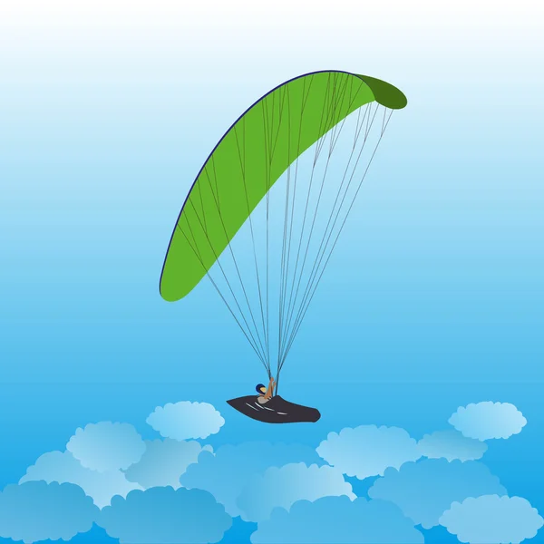 Parapente dans le ciel. — Image vectorielle