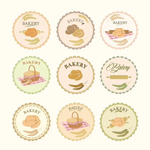 Set of bakery icons, logos, labels, badges. — Stock Vector