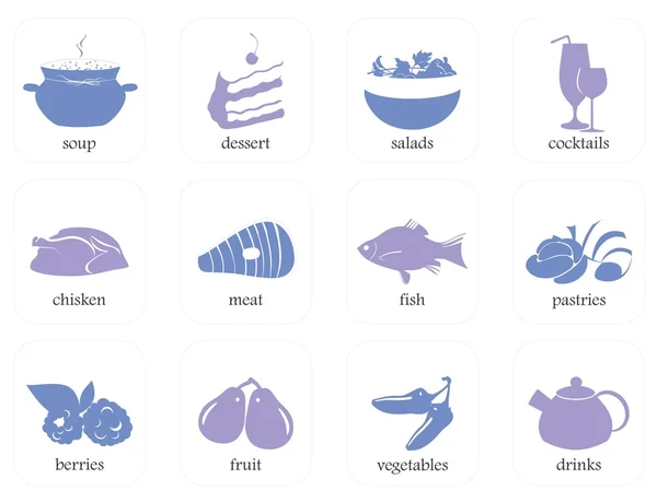 Iconos de cocina y lables. Iconos para libros de recetas . — Vector de stock