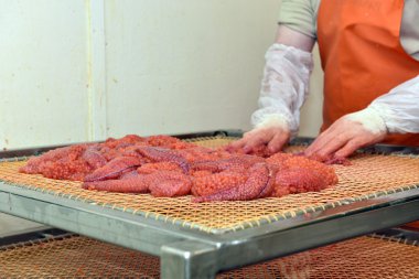 Production of salmon caviar clipart