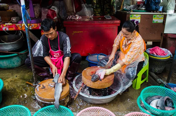 Le commerce au marché de Singburi . — Photo