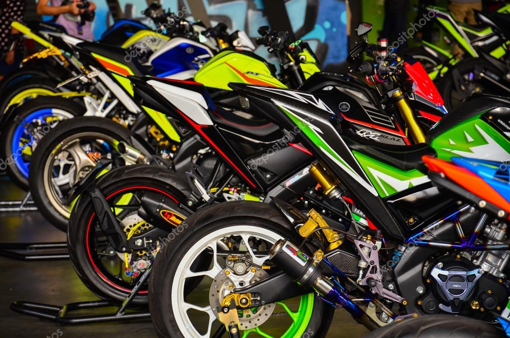 NONTHABURI - MARCH 26: Yamaha motorcycle on display at The 37th Bangkok International Thailand Motor Show 2016 on March 26, 2016 Nonthaburi, Thailand.