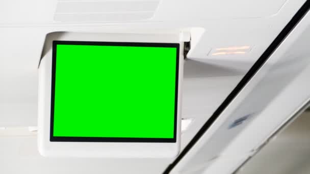 Monitor in bianco sull'aereo . — Video Stock