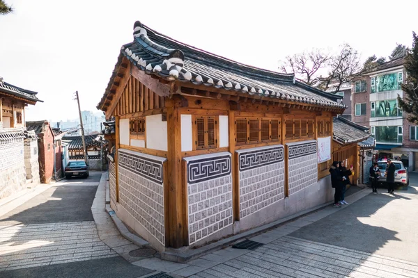 Geleneksel Kore tarzı mimarisi. — Stok fotoğraf