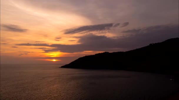 Захід сонця в океані, проміжок часу. — стокове відео