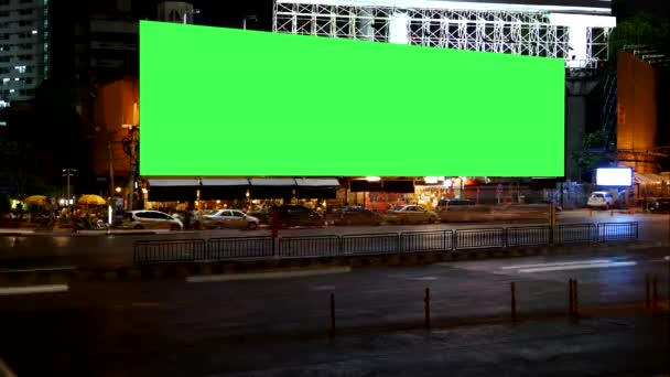 Publicidad en blanco Cartelera pantalla verde, para publicidad, lapso de tiempo . — Vídeos de Stock