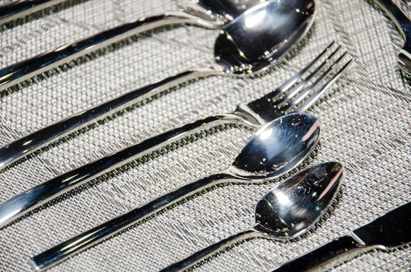 Винтажные серебряные ложки . — стоковое фото