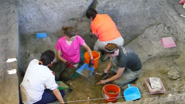 Vykopávky archeologických pod zem. — Stock video