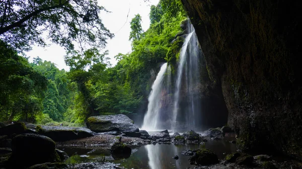 Cascada Haew Suwat Selva Tropical Parque Nacional Khao Yai Tailandia —  Fotos de Stock