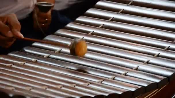 Playing Thai xylophone. HD — Stock Video