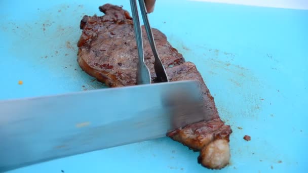 Carne arrosto . — Video Stock