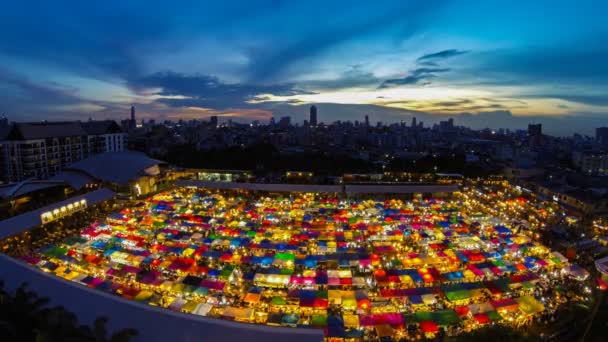 Night market. Time Lapse. — Stock Video