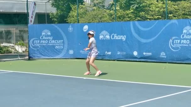 Хікарі Ямамото в Чанг Itf Pro схеми 2015 — стокове відео