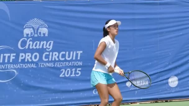 Lorrine M. Guillermo v Chang Pro vítězství na okruhu Itf 2015 — Stock video