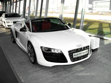 Kiev, Ukraine - March 7, 2011: New car Audi R8 Cabriolet. Car for sale