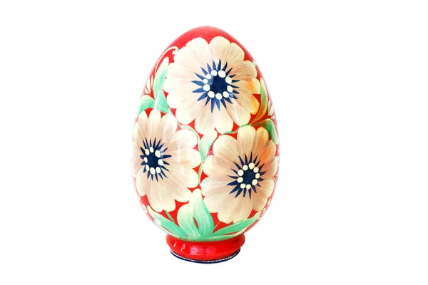 Wooden Eggs White Background Petrikovskaya Painting — Stock Photo, Image