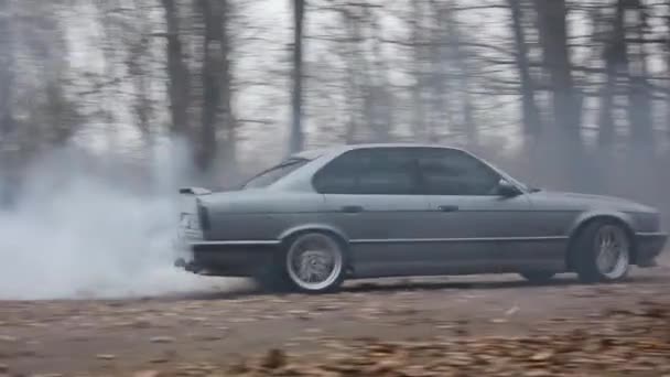 Cernigov Ucraina Noiembrie 2017 Bmw Drifts Bmw Parcul Toamnă Drift — Videoclip de stoc