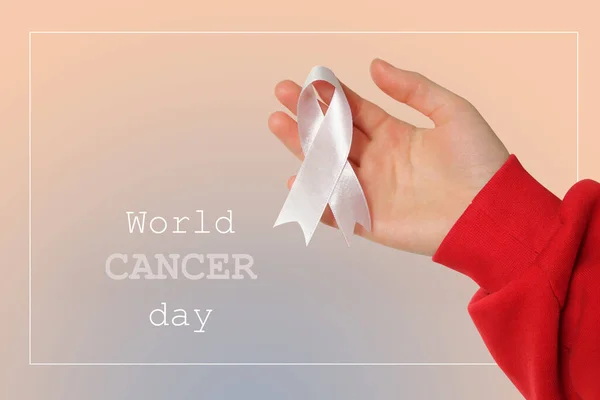 Παγκόσμια Ημέρα Καρκίνου Συμβολική Ταινία Φεβρουαρίου Καταπολέμηση Της Ζωής — Φωτογραφία Αρχείου