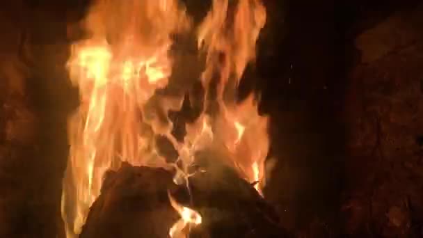 火在壁炉里烧着 — 图库视频影像