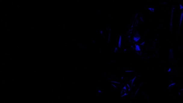 Glühen Folie Hintergrund Zerknitterte Folie Abstrakter Hintergrund Blau — Stockvideo