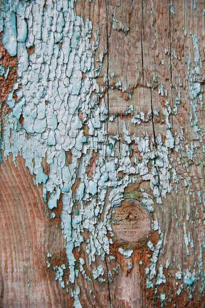 Old Wooden Board Blue Peeling Paint Vintage Blue Background — Stock Photo, Image