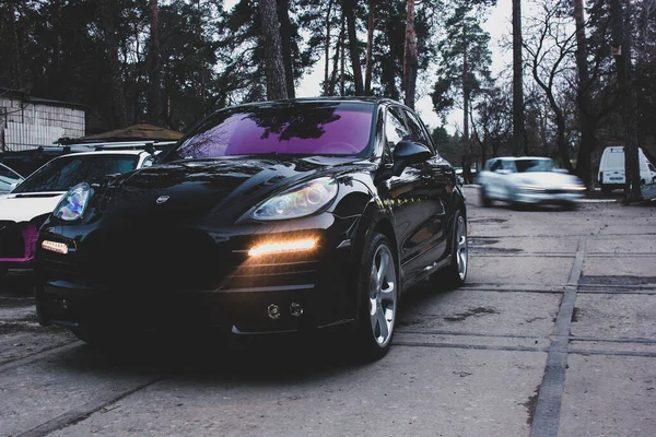 Kiev Ukraine April 2015 Porsche Cayenne Turbo Techart City — Stock Photo, Image