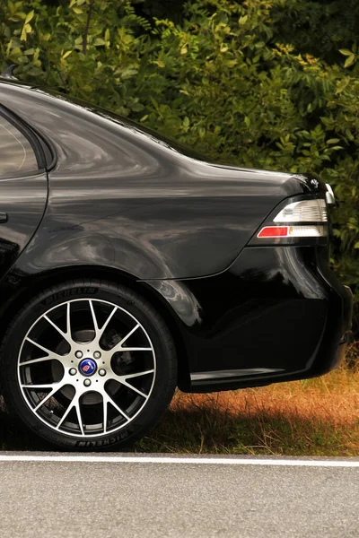 Chernigov Ukraine July 2021 Saab Car Road Black Saab Car — Stock Photo, Image