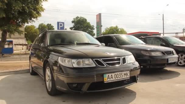 Czernihów Ukraina Lipca 2021 Saab Samochody Różne Modele Samochodów Saab — Wideo stockowe