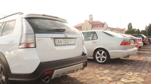 Csernyik Ukrajna Július 2021 Saab Autók Saab Autók Különböző Modelljei — Stock videók