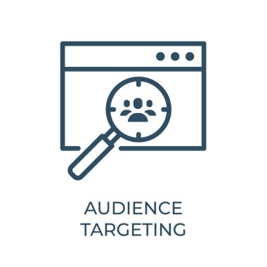 Seyirci, zayıf vektör çizgisi simgesini hedef alıyor. Arama motoru optimizasyon taslak vektör simgesi. Vektör grafikleri