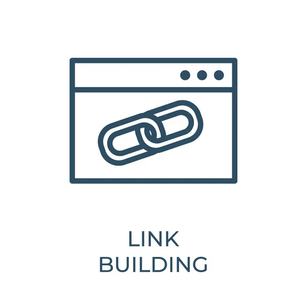 Lien Bâtiment Course Mince Vecteur Ligne Icône Icône Vectorielle Contour — Image vectorielle