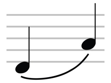 Siyah Düz İfadeli Slur Müzikal Sembolü