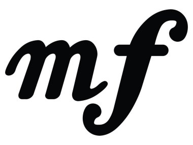 Mezzo Forte 'nin Siyah Düz Müzikal Sembolü