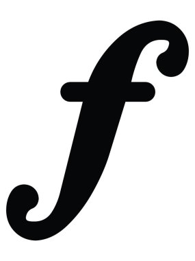 Black Flat İzole Müzikal Forte Sembolü