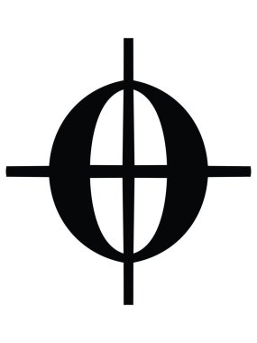 Siyah Düz İzole edilmiş Coda Müzikal Sembolü