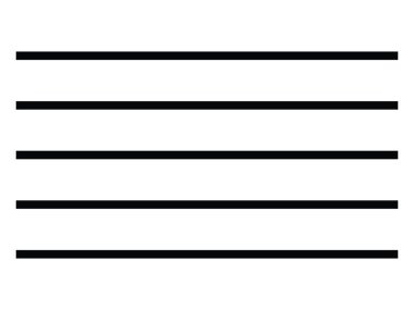Siyah Düz İzole Müzikal Personel Sembolü (Stave)