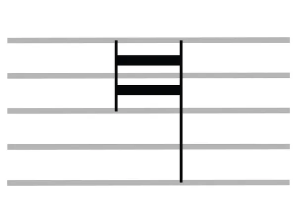 Symbole Musical Isolé Plat Noir Longue Durée Note Entière Quadruple — Image vectorielle