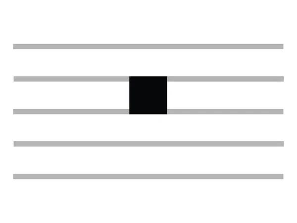 Símbolo Musical Aislado Plano Negro Breve Doble Reposo Entero — Archivo Imágenes Vectoriales