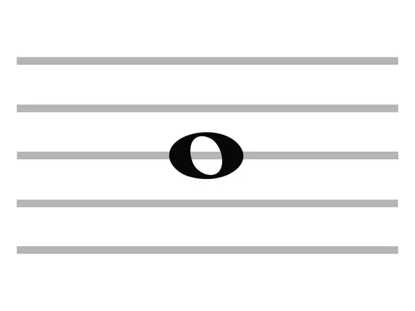 Symbole Musical Isolé Plat Noir Semibreve Note Entière — Image vectorielle