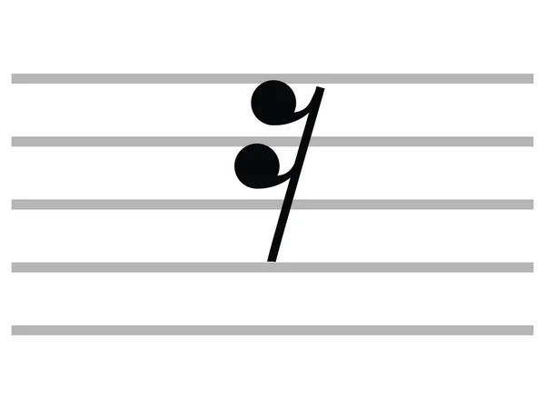 Symbole Musical Isolé Plat Noir Semiquaver Seizième Repos — Image vectorielle