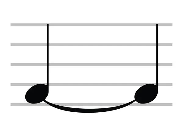 Symbole Musical Isolé Plat Noir Cravate — Image vectorielle