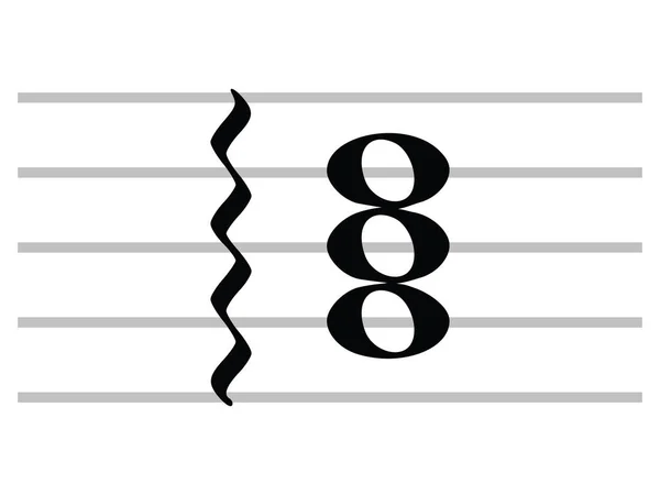 Svart Platt Isolerad Musikalisk Symbol För Arpeggiated Chord — Stock vektor