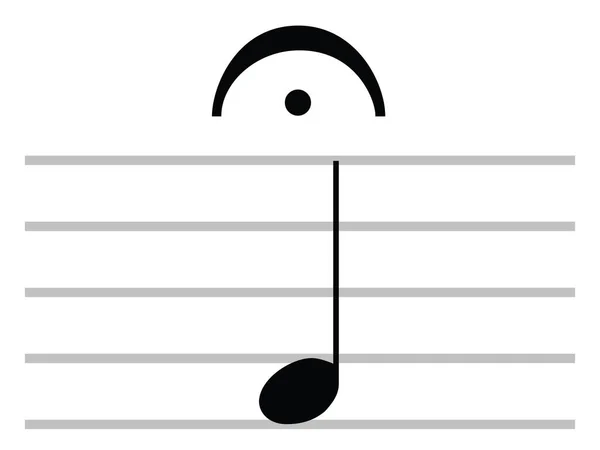 Svart Platt Isolerad Musikalisk Symbol För Fermata Paus — Stock vektor