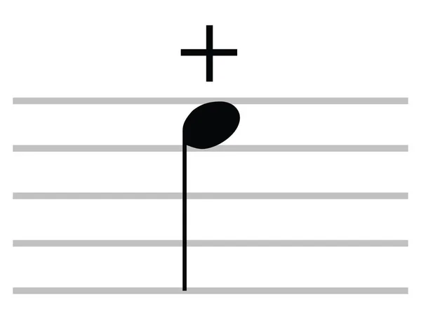 Svart Platt Isolerad Musikalisk Symbol För Tremblement — Stock vektor