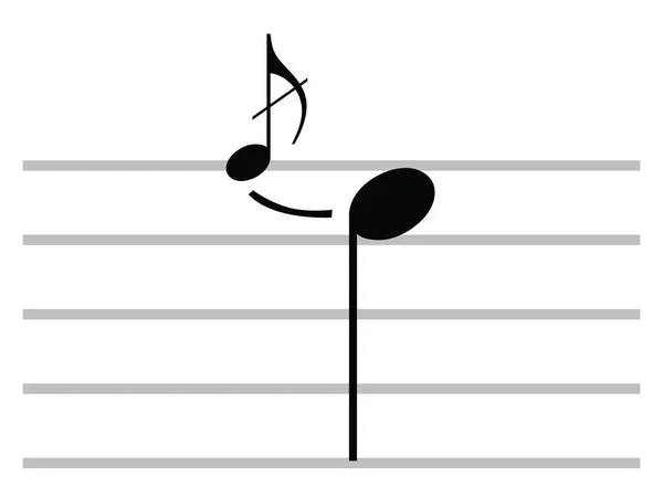 Simbol Musik Terisolasi Datar Hitam Dari Acciaccatura - Stok Vektor