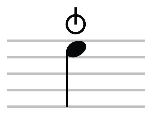 Symbole Musical Isolé Plat Noir Snap Pizzicato — Image vectorielle