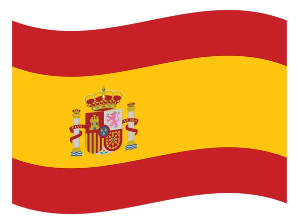 Bandeira Ondulante País Europeu Espanha — Vetor de Stock